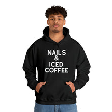 Load image into Gallery viewer, Nails &amp; Iced Coffee | Unisex Heavy Blend™ Hooded Sweatshirt
